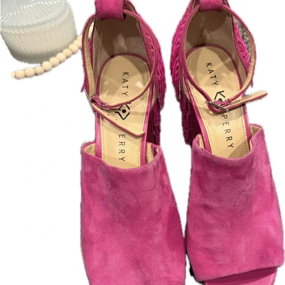 Pink Fringe Women's Heels - Picture 8 of 8